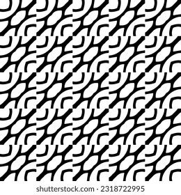  Hintergrund mit abstrakten Formen. Schwarz-Weiß-Textur. Nahtlose, monochrome Wiederholung für Dekoration, Stoff, Stoff.