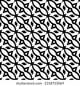  Background with abstract shapes. Black and white texture. Seamless monochrome repeating pattern  for decor, fabric, cloth.