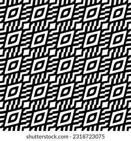  Fondo con formas abstractas. Textura en blanco y negro. Patrón de repetición monocromático sin inconvenientes para la decoración, la tela, la tela.