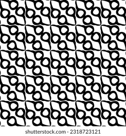 Background with abstract shapes. Black and white texture. Seamless monochrome repeating pattern  for decor, fabric, cloth.