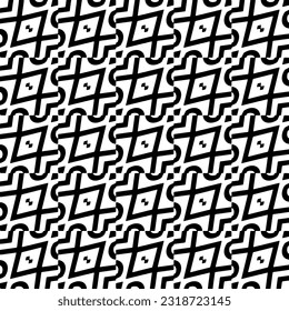  Background with abstract shapes. Black and white texture. Seamless monochrome repeating pattern  for decor, fabric, cloth.