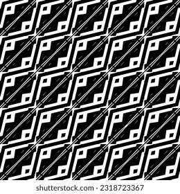  Background with abstract shapes. Black and white texture. Seamless monochrome repeating pattern  for decor, fabric, cloth.