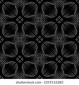  Background with abstract shapes. Black and white texture. Seamless monochrome repeating pattern  for decor, fabric, cloth. 