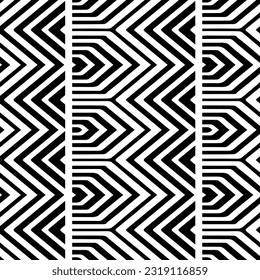  Hintergrund mit abstrakten Formen. Schwarz-Weiß-Textur. Nahtlose, monochrome Wiederholung für Dekoration, Stoff, Stoff. 