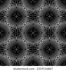  Background with abstract shapes. Black and white texture. Seamless monochrome repeating pattern  for decor, fabric, cloth. 