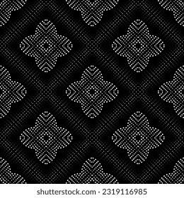  Background with abstract shapes. Black and white texture. Seamless monochrome repeating pattern  for decor, fabric, cloth. 