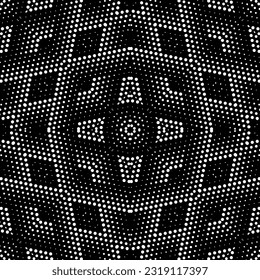  Background with abstract shapes. Black and white texture. Seamless monochrome repeating pattern  for decor, fabric, cloth. 