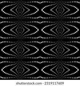  Background with abstract shapes. Black and white texture. Seamless monochrome repeating pattern  for decor, fabric, cloth. 
