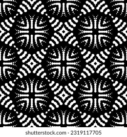  Fondo con formas abstractas. Textura en blanco y negro. Patrón de repetición monocromático sin inconvenientes para la decoración, la tela, la tela. 