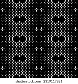  Background with abstract shapes. Black and white texture. Seamless monochrome repeating pattern  for decor, fabric, cloth. 