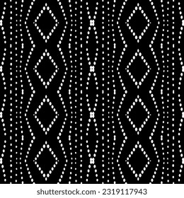  Fondo con formas abstractas. Textura en blanco y negro. Patrón de repetición monocromático sin inconvenientes para la decoración, la tela, la tela. 
