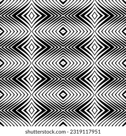  Fondo con formas abstractas. Textura en blanco y negro. Patrón de repetición monocromático sin inconvenientes para la decoración, la tela, la tela. 