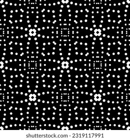  Background with abstract shapes. Black and white texture. Seamless monochrome repeating pattern  for decor, fabric, cloth. 