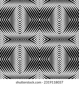  Background with abstract shapes. Black and white texture. Seamless monochrome repeating pattern  for decor, fabric, cloth. 