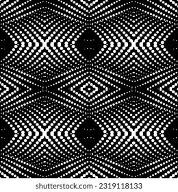  Background with abstract shapes. Black and white texture. Seamless monochrome repeating pattern  for decor, fabric, cloth. 