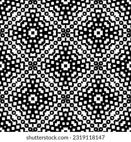  Fondo con formas abstractas. Textura en blanco y negro. Patrón de repetición monocromático sin inconvenientes para la decoración, la tela, la tela. 