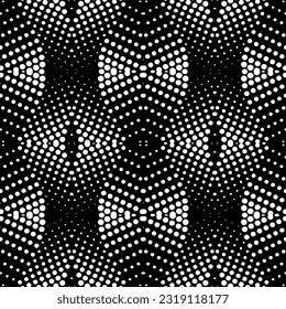  Background with abstract shapes. Black and white texture. Seamless monochrome repeating pattern  for decor, fabric, cloth. 