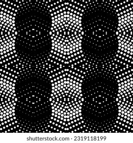  Fondo con formas abstractas. Textura en blanco y negro. Patrón de repetición monocromático sin inconvenientes para la decoración, la tela, la tela. 