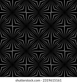  Background with abstract shapes. Black and white texture. Seamless monochrome repeating pattern  for decor, fabric, cloth. 