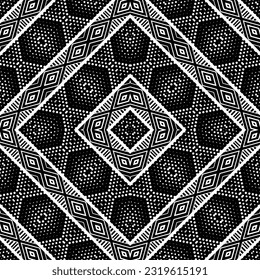  Background with abstract shapes. Black and white texture. Seamless monochrome repeating pattern  for decor, fabric, cloth. 