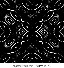 Background with abstract shapes. Black and white texture. Seamless monochrome repeating pattern  for decor, fabric, cloth. 