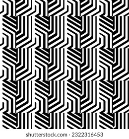 Hintergrund mit abstrakten Formen. Schwarz-Weiß-Textur. Monochrome Wiederholmuster für Dekoration, Stoff, Stoff.