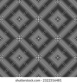 Background with abstract shapes. Black and white texture. Monochrome repeating pattern  for decor, fabric, cloth.
