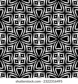 Background with abstract shapes. Black and white texture. Monochrome repeating pattern  for decor, fabric, cloth.