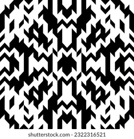 Fondo con formas abstractas. Textura en blanco y negro. Patrón de repetición monocromo para la decoración, tela, tela.