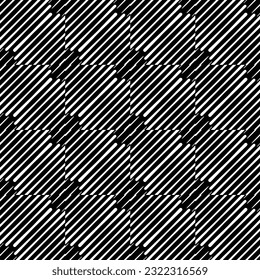 Fondo con formas abstractas. Textura en blanco y negro. Patrón de repetición monocromo para la decoración, tela, tela.