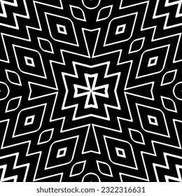 Background with abstract shapes. Black and white texture. Monochrome repeating pattern  for decor, fabric, cloth.
