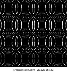 Background with abstract shapes. Black and white texture. Monochrome repeating pattern  for decor, fabric, cloth.