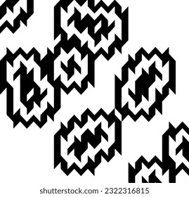 Fondo con formas abstractas. Textura en blanco y negro. Patrón de repetición monocromo para la decoración, tela, tela.