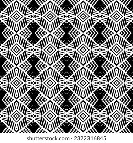 Background with abstract shapes. Black and white texture. Monochrome repeating pattern  for decor, fabric, cloth.