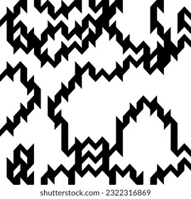 Background with abstract shapes. Black and white texture. Monochrome repeating pattern  for decor, fabric, cloth.