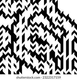 Background with abstract shapes. Black and white texture. Monochrome repeating pattern  for decor, fabric, cloth.