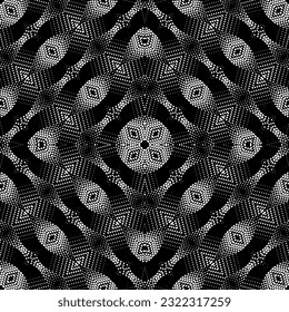 Hintergrund mit abstrakten Formen. Schwarz-Weiß-Textur. Monochrome Wiederholmuster für Dekoration, Stoff, Stoff.
