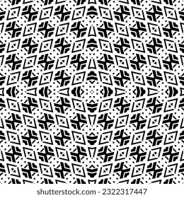Background with abstract shapes. Black and white texture. Monochrome repeating pattern  for decor, fabric, cloth.