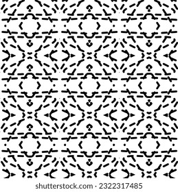 Background with abstract shapes. Black and white texture. Monochrome repeating pattern  for decor, fabric, cloth.