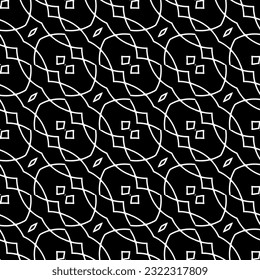 Fondo con formas abstractas. Textura en blanco y negro. Patrón de repetición monocromo para la decoración, tela, tela.