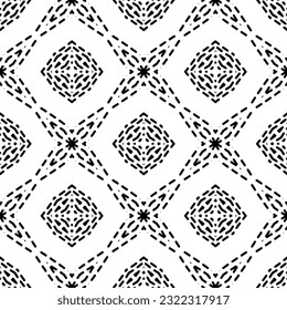 Background with abstract shapes. Black and white texture. Monochrome repeating pattern  for decor, fabric, cloth.