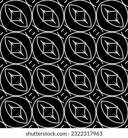 Hintergrund mit abstrakten Formen. Schwarz-Weiß-Textur. Monochrome Wiederholmuster für Dekoration, Stoff, Stoff.
