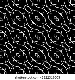Background with abstract shapes. Black and white texture. Monochrome repeating pattern  for decor, fabric, cloth.