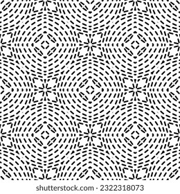 Background with abstract shapes. Black and white texture. Monochrome repeating pattern  for decor, fabric, cloth.
