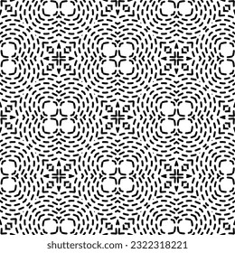Background with abstract shapes. Black and white texture. Monochrome repeating pattern  for decor, fabric, cloth.