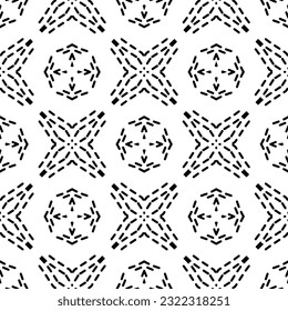 Background with abstract shapes. Black and white texture. Monochrome repeating pattern  for decor, fabric, cloth.