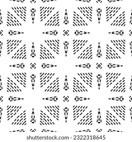 Background with abstract shapes. Black and white texture. Monochrome repeating pattern  for decor, fabric, cloth.