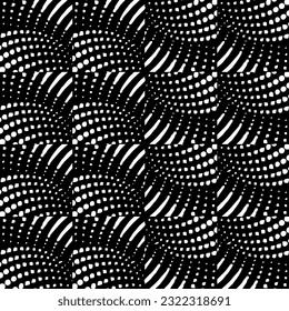 Background with abstract shapes. Black and white texture. Monochrome repeating pattern  for decor, fabric, cloth.