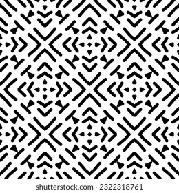 Background with abstract shapes. Black and white texture. Monochrome repeating pattern  for decor, fabric, cloth.