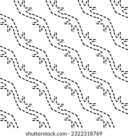 Background with abstract shapes. Black and white texture. Monochrome repeating pattern  for decor, fabric, cloth.